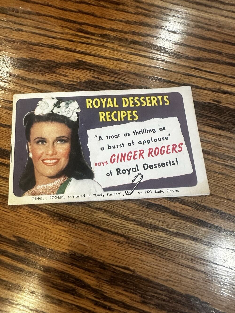 1950s Royal Desserts Pudding Recipe booklet Ginger Rodgers